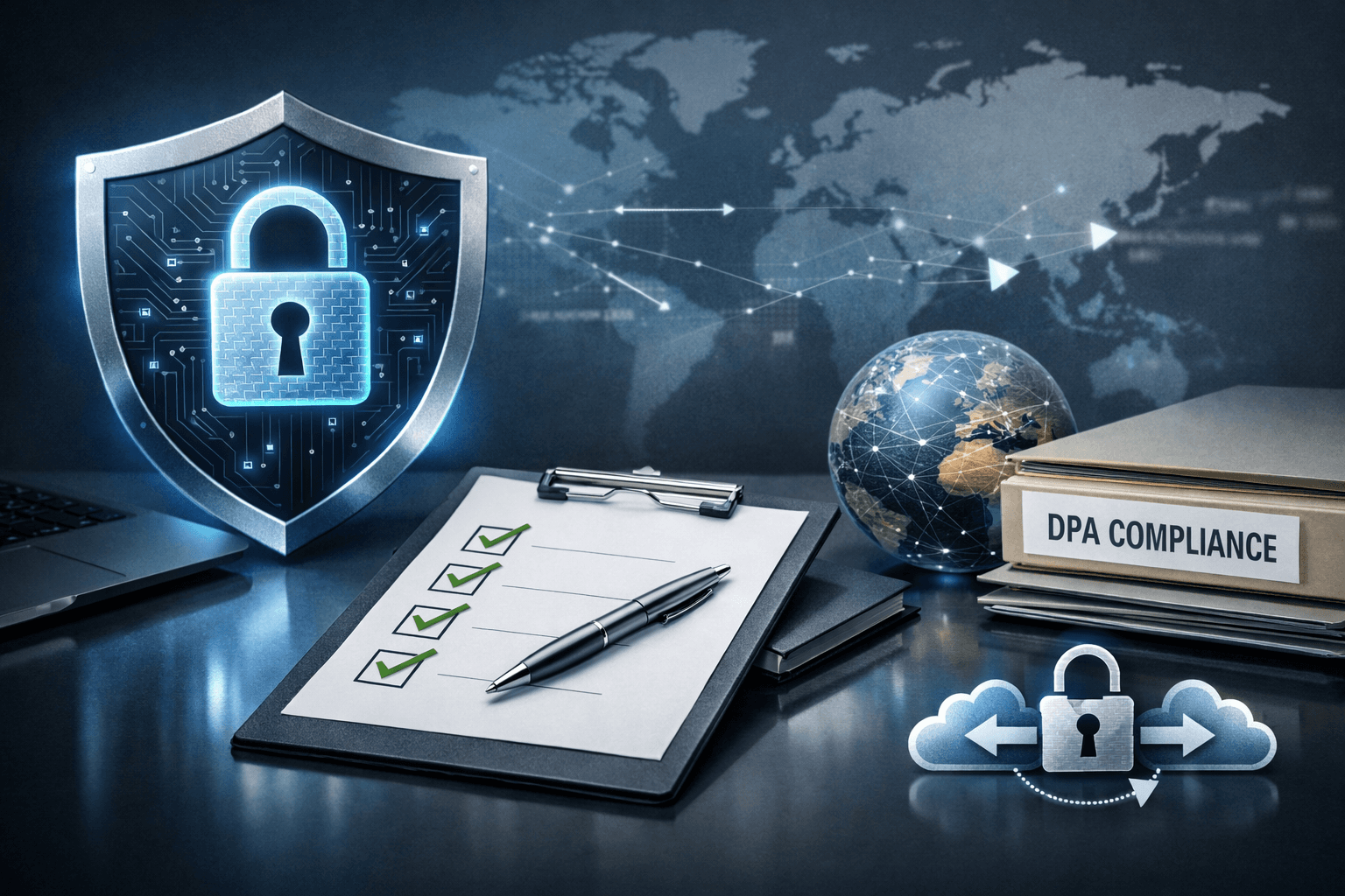 Imagen principal del artículo: Checklist DPA en SaaS: subprocesadores, transferencias y evidencias mínimas para compras